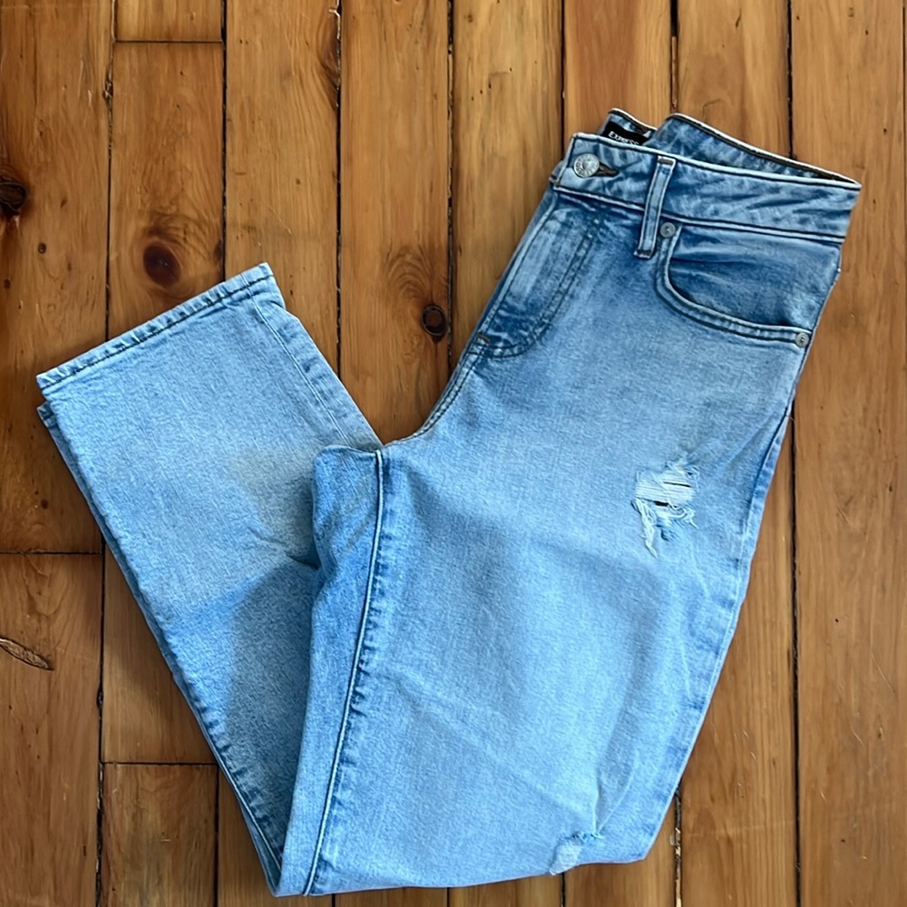 Express Boyfriend Midrise Cropped Denim